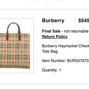 Burberry Beige and Brown Check Tote